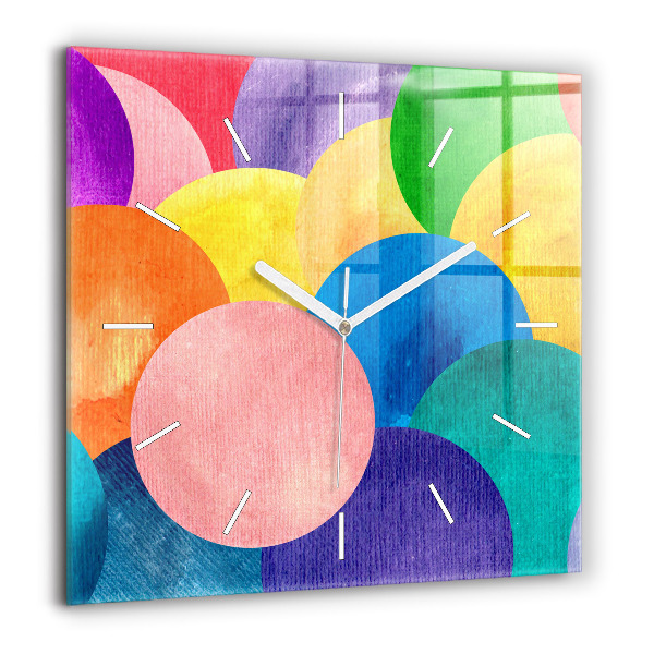 Szögletes üvegóra 60x60 Absztrakt körök