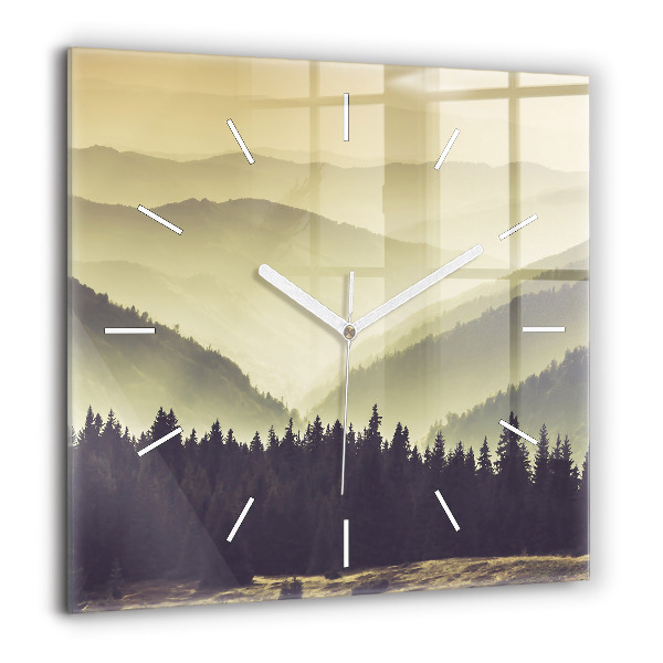 Szögletes üvegóra 60x60 Ködös hegyoldalak