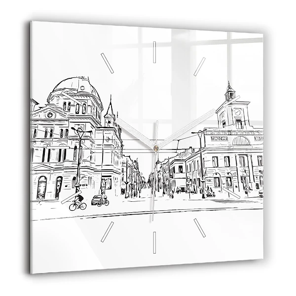 Szögletes üvegóra 60x60 Poznań városának illusztrációja