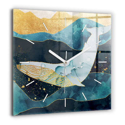 Szögletes fali üvegóra 60x60 Absztrakt bálna