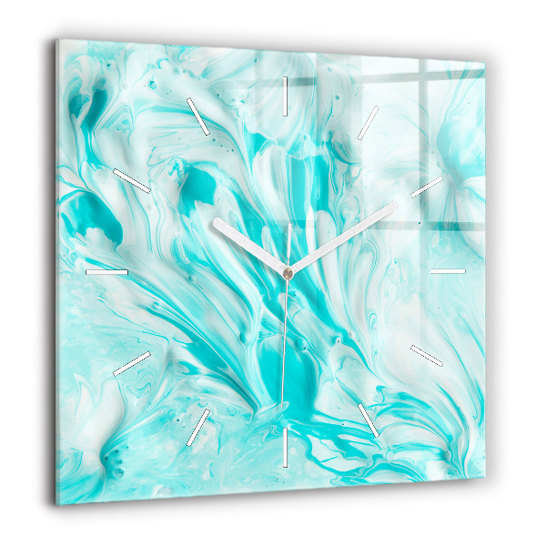 Szögletes fali üvegóra 60x60 Kék absztrakció