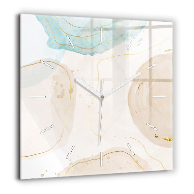 Négyzetes üvegóra 60x60 Akvarell foltok