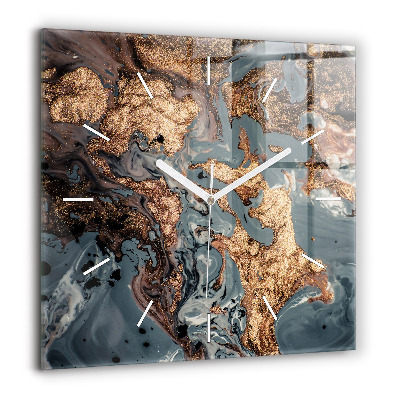 Szögletes fali üvegóra 60x60 Márvány arany absztrakt