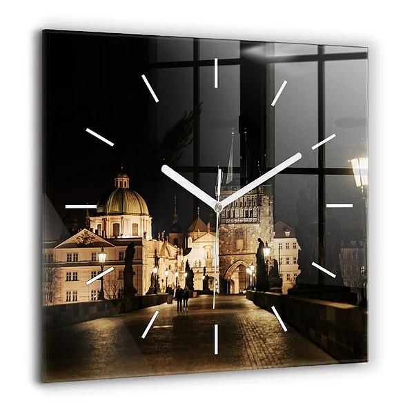 Szögletes üvegóra 60x60 Károly híd Prágában