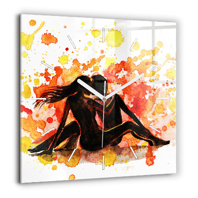 Szögletes üvegóra 60x60 Szerelem és egy szerelmes pár