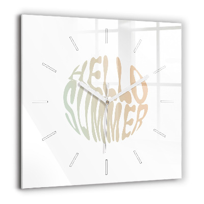 Szögletes üvegóra 60x60 Hello Summer!