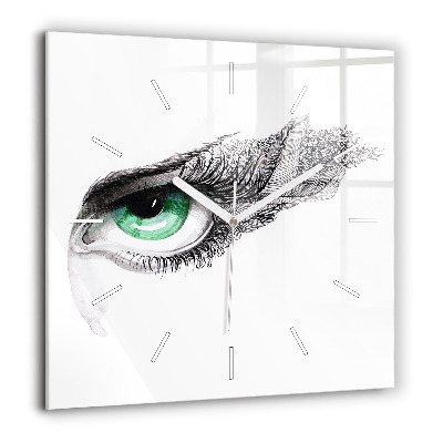 Szögletes fali üvegóra 60x60 Absztrakt emberi szem