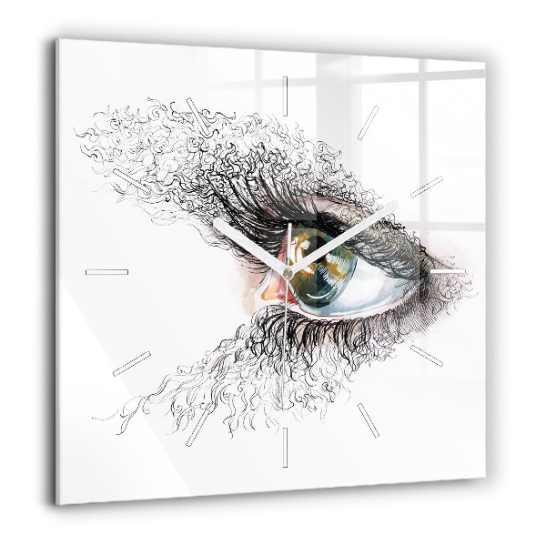 Négyzet alakú üvegóra 60x60 Rajz emberi szemről