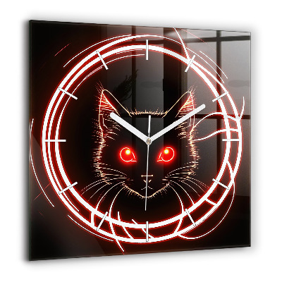 Négyzetes üvegóra 60x60 Vörös szemű macska