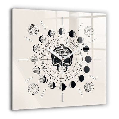 Négyzet alakú üvegóra 60x60 A hold fázisai