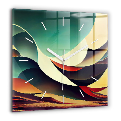 Négyzet alakú üvegóra 60x60 Absztrakt háttérvonalak