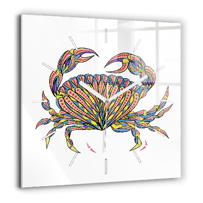 Négyzetes üvegóra 60x60 Etnikai rák