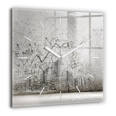 Szögletes üvegóra 60x60 Egy város vázlata