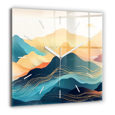 Szögletes üvegóra 60x60 Hegyi táj