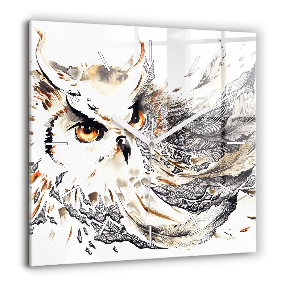Négyzet alakú üvegóra 60x60 Bagoly a bölcsesség szimbóluma