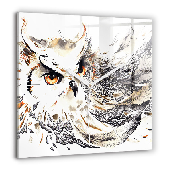 Négyzet alakú üvegóra 60x60 Bagoly a bölcsesség szimbóluma
