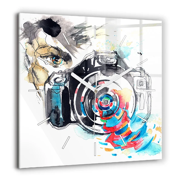 Négyzetes üvegóra 60x60 Női fotós