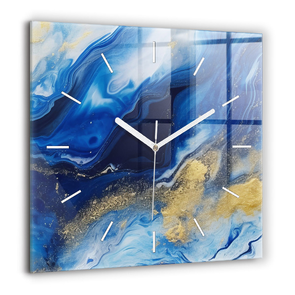 Szögletes üvegóra 60x60 Kék márvány