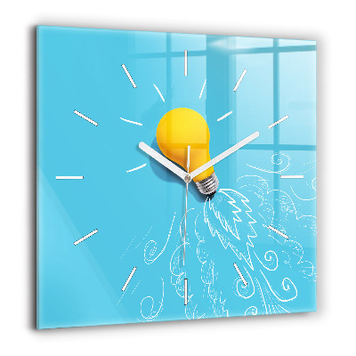 Négyzetes üvegóra 60x60 Villanykörte rajz