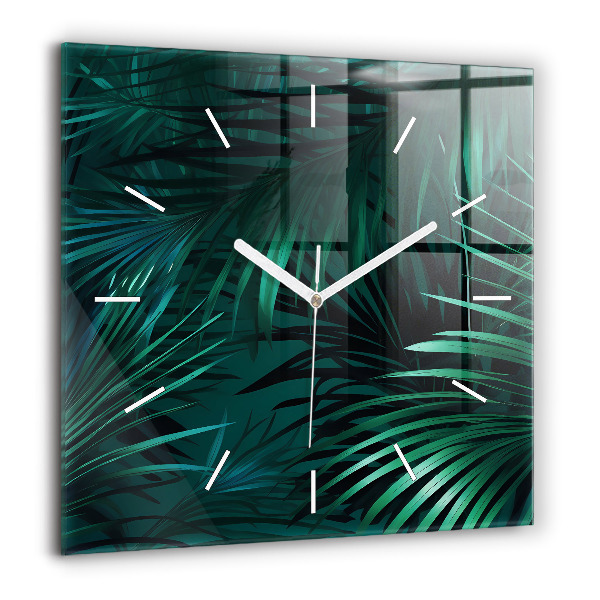 Szögletes üvegóra 60x60 Trópusi levelek