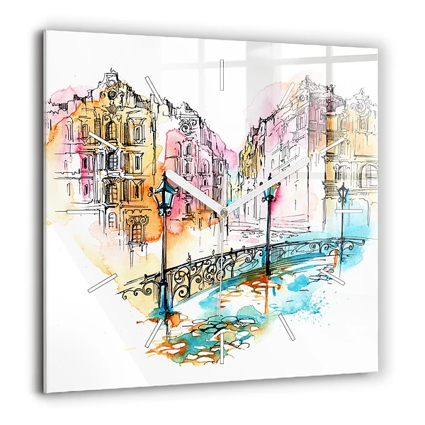 Négyzet alakú üvegóra 60x60 Festett építészet
