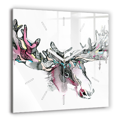 Szögletes fali üvegóra 60x60 Szarvas absztrakt