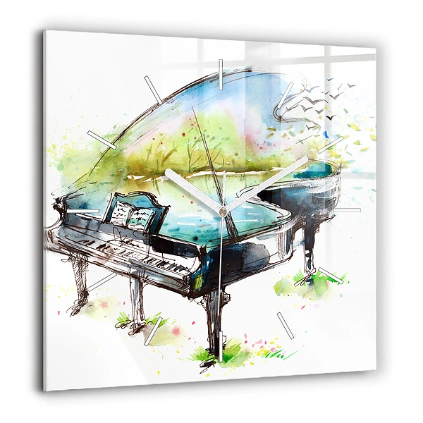 Négyzet alakú üvegóra 60x60 A 4 évszak illusztrációja