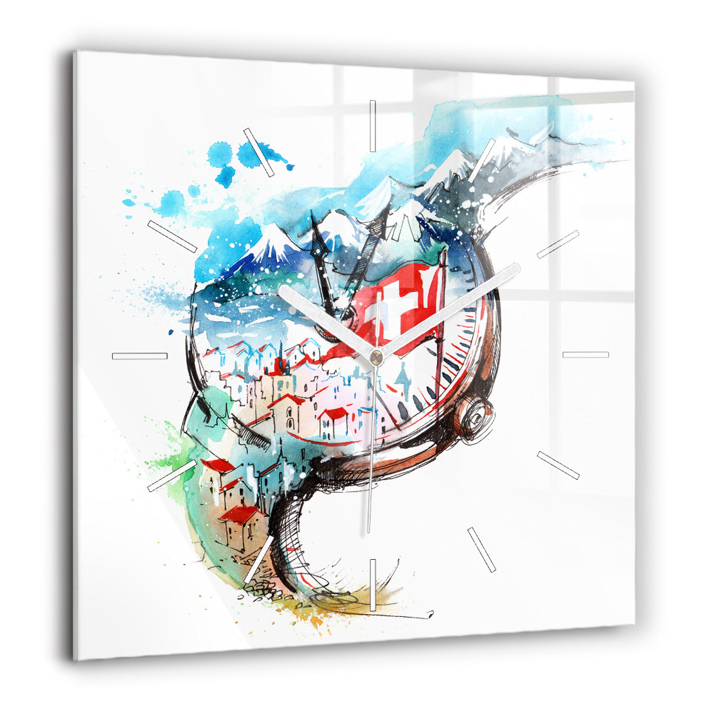 Négyzet alakú üvegóra 60x60 Svájci óra