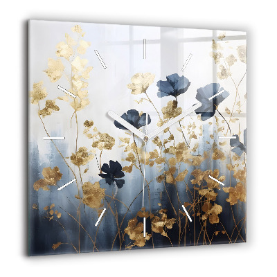 Szögletes fali üvegóra 60x60 Absztrakt virágok és növények
