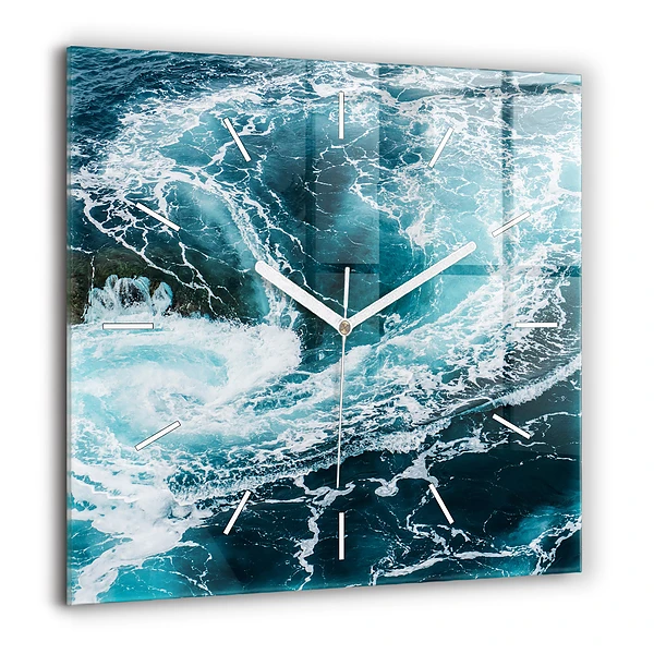Szögletes üvegóra 60x60 Kavargó habos hullámok
