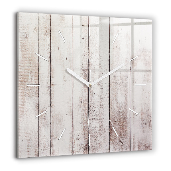 Szögletes üvegóra 60x60 Világos fa deszkák
