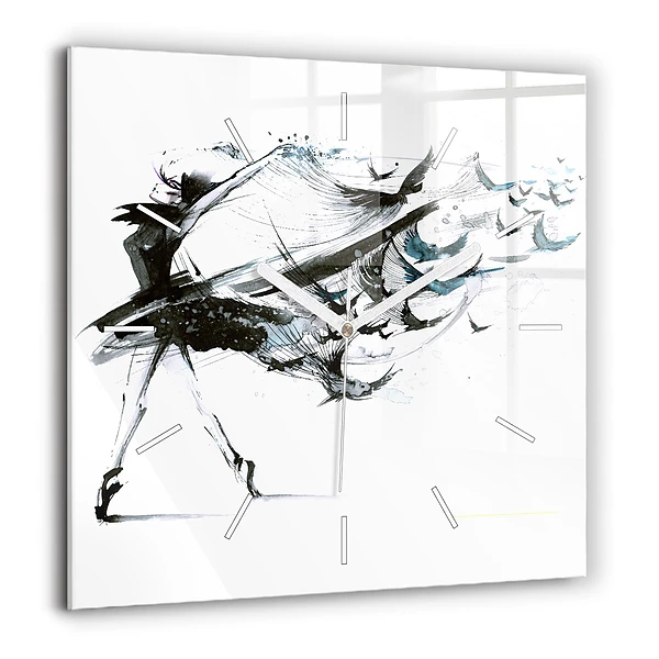 Szögletes üvegóra 60x60 Nő táncol balett