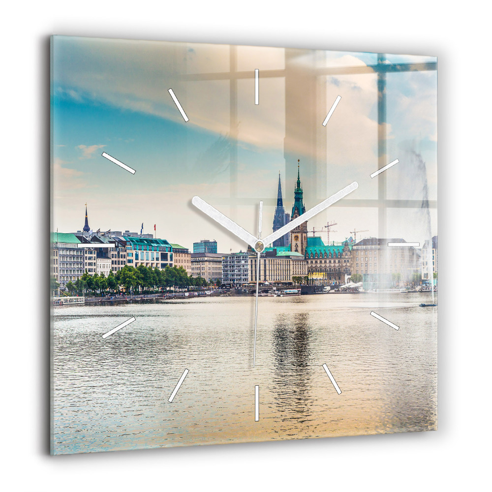 Négyzetes üvegóra 60x60 Binnenalster Hamburgban
