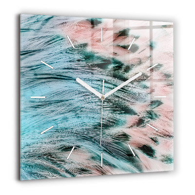 Négyzetes üvegóra 60x60 Színes tollak