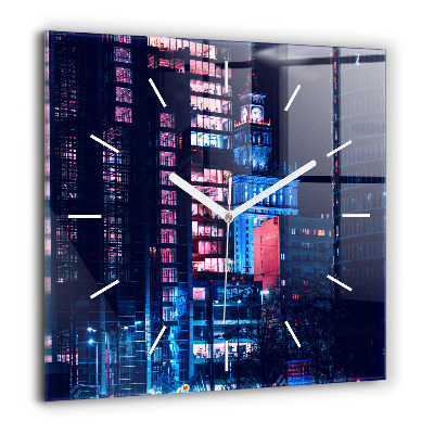 Négyzet alakú üvegóra 60x60 Varsó éjszaka