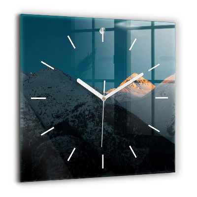 Szögletes üvegóra 60x60 Naplemente a hegyekben