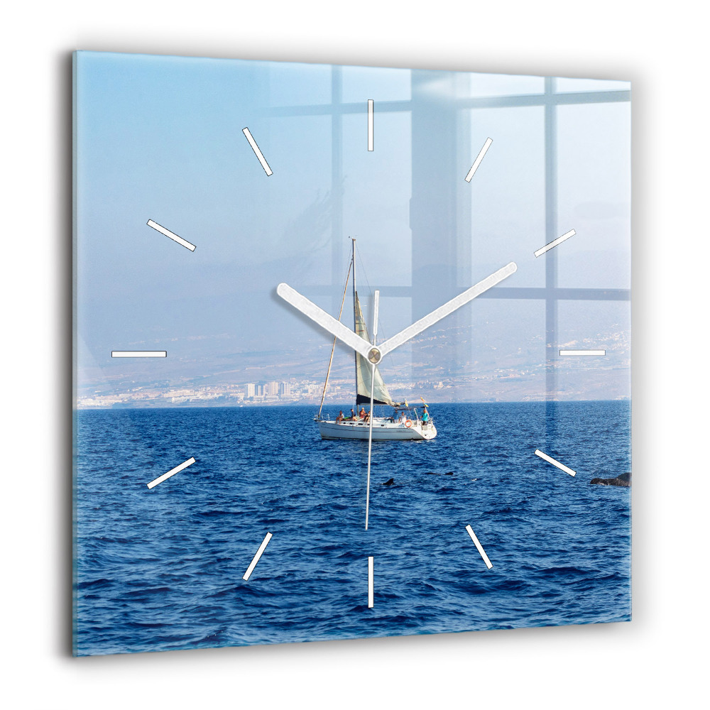 Négyzet alakú üvegóra 60x60 Teneriffai jacht