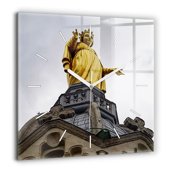 Szögletes fali üvegóra 60x60 A Szűzanya szobra Lyonban