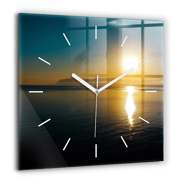 Négyzet alakú üvegóra 60x60 Napfelkelte táj