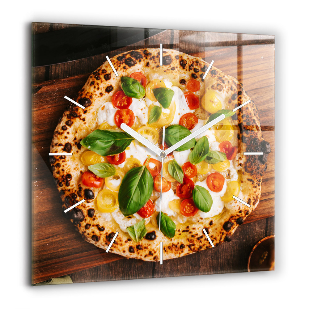 Négyzetes üvegóra 60x60 Olasz pizza