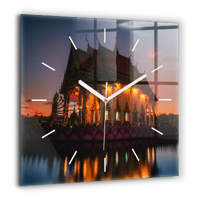 Szögletes üvegóra 60x60 Templom Bangkokban