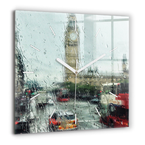 Szögletes fali üvegóra 60x60 Esős London