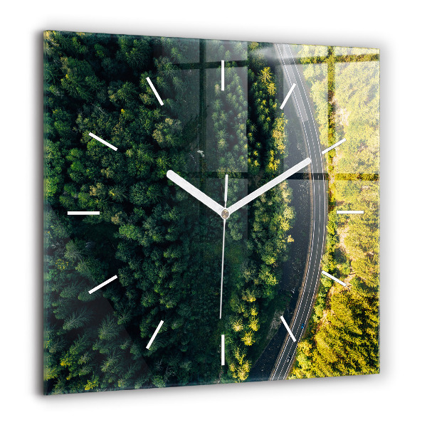 Szögletes fali üvegóra 60x60 Erdő madártávlatból