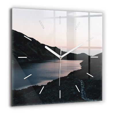 Szögletes fali üvegóra 60x60 Tó és hegyek