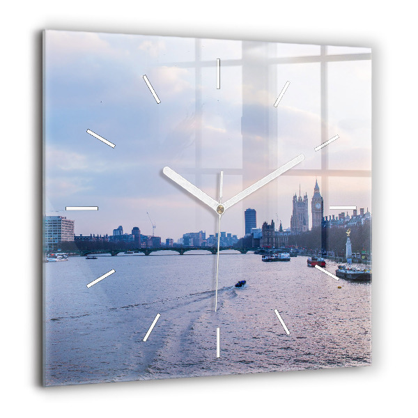 Négyzet alakú üvegóra 60x60 London Eye városi panoráma