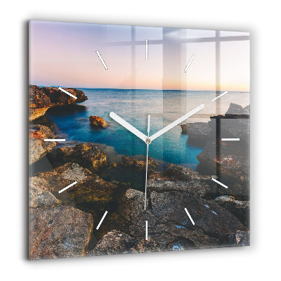 Szögletes üvegóra 60x60 Tengeri táj