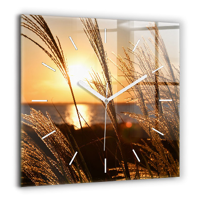 Négyzetes üvegóra 60x60 Búza az aranyló napsütésben