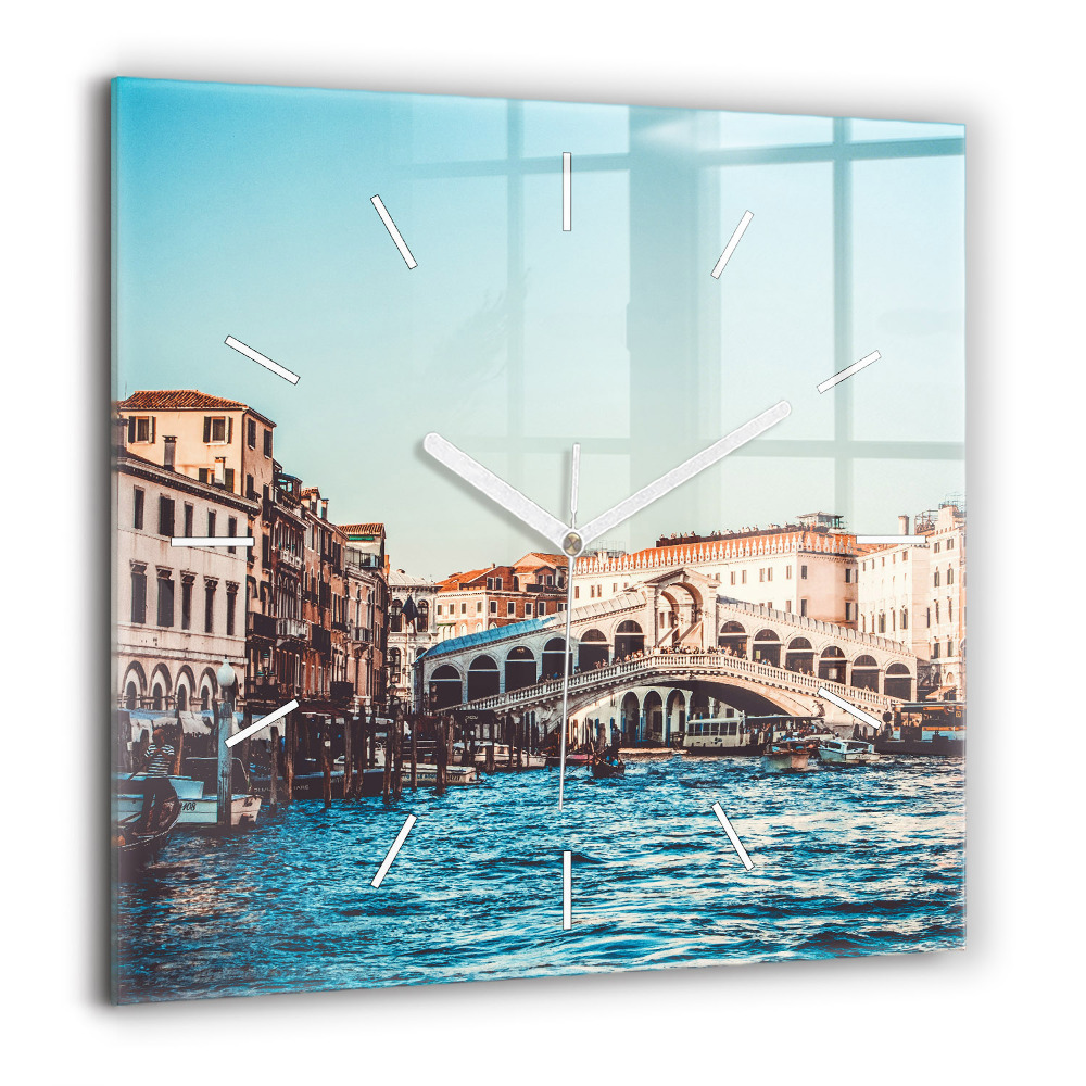 Szögletes üvegóra 60x60 A velencei Rialto-híd