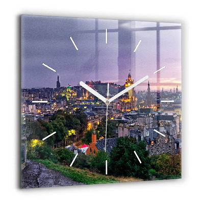 Négyzetes üvegóra 60x60 Edinburgh a Calton Hillről