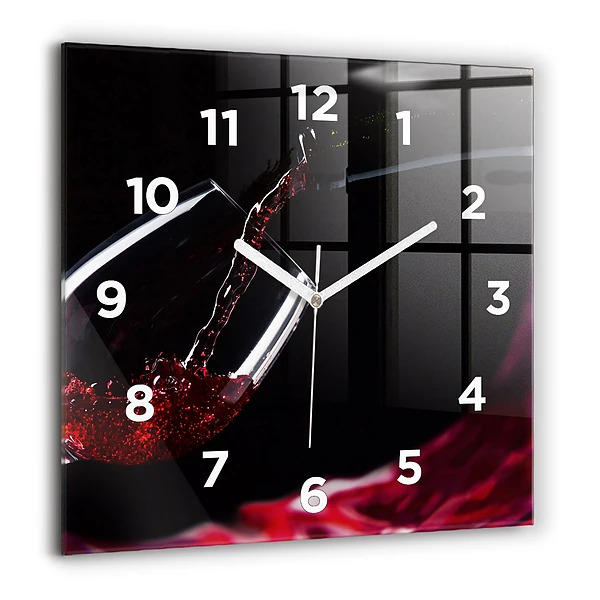 Szögletes üvegóra 60x60 Vörösbor